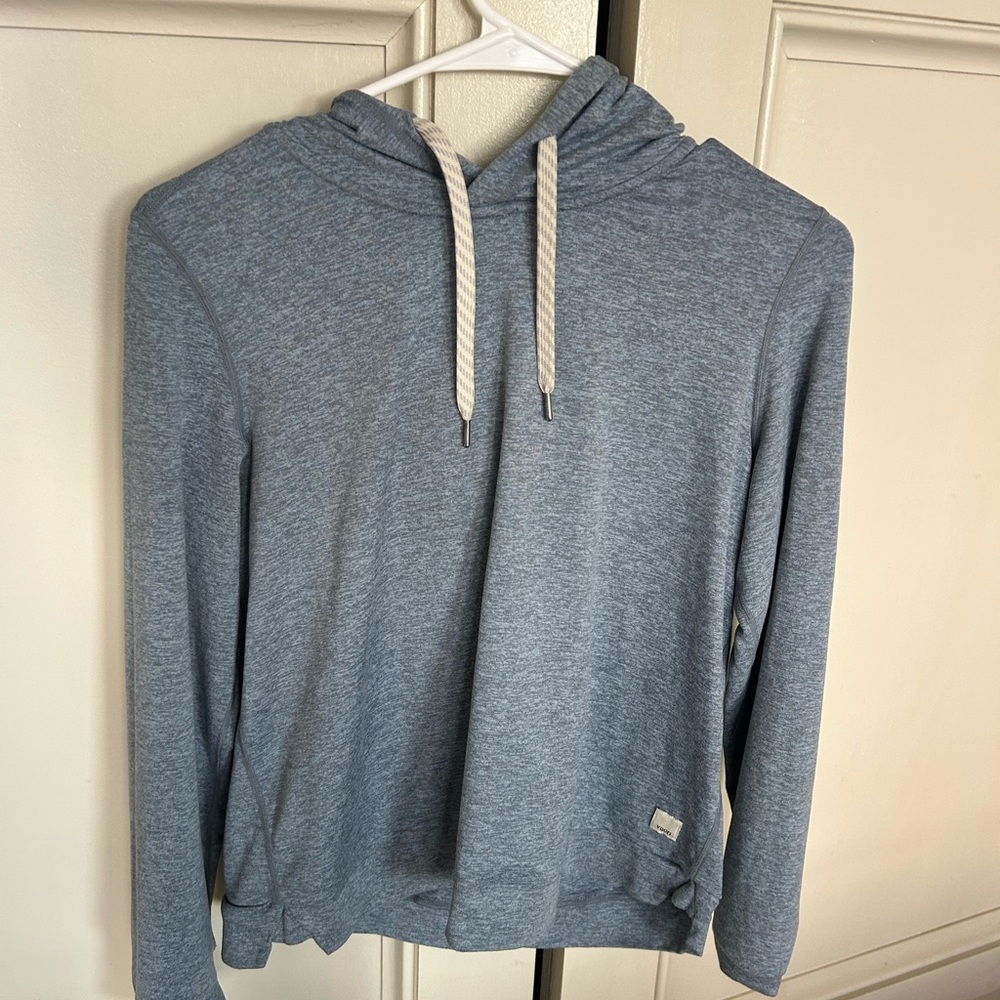 Vuori Halo Essential DreamKnit Hoodie in Soft Blue